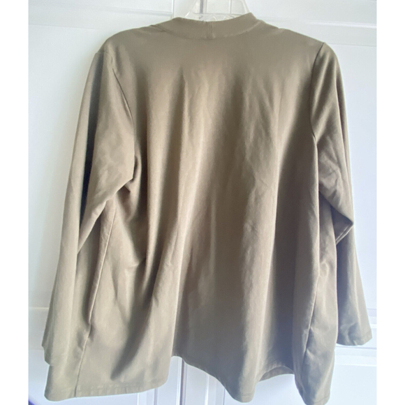 Denim and Co Active‎ Women’s Open Waterfall Tan Cardigan Sz 1X - Picture 2 of 8